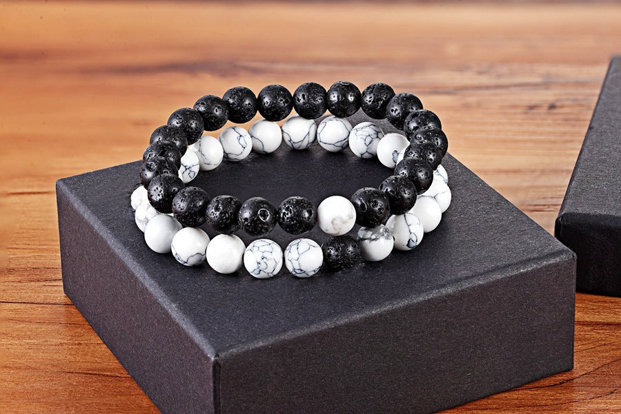 A Set Of Couple Bracelets Natural Stone Yoga Beaded Bracelets - Minihomy