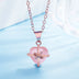 Love Heart-shaped Powder Crystal Pendant Necklace Plated 925 - Minihomy