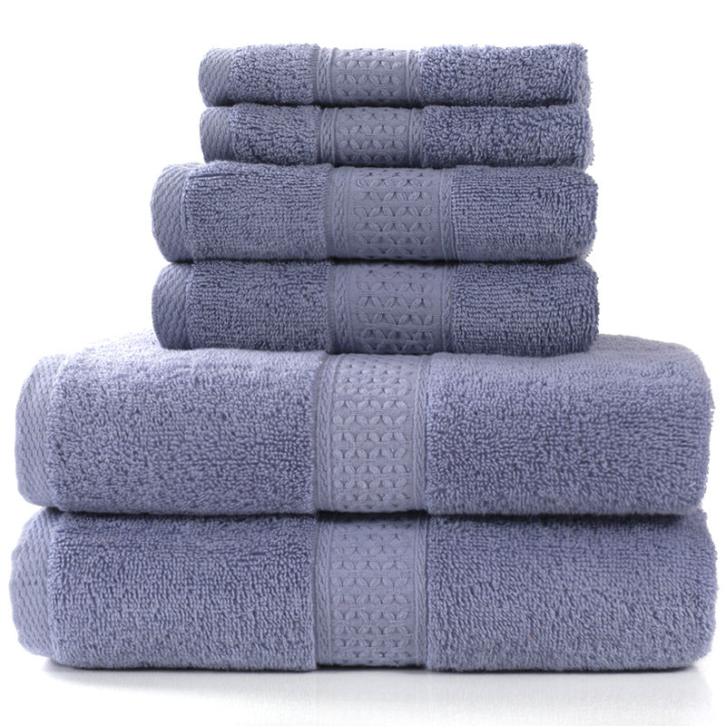 Home Simple Cotton Absorbent Towel Bath Towel 6-Piece Set: Fashionable Simplicity for Your Home - Minihomy