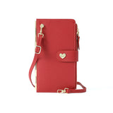 Mobile Phone Bags With Transparent Touch Screen Love Buckle Long Wallet Women Multifunctional Crossbody Shoulder Bag - Minihomy