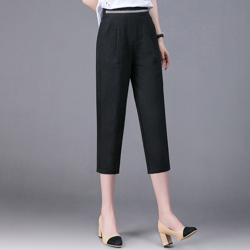 Linen Pants Summer New Loose Harem Pants Women - Minihomy