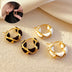 Gold Plated Enamel Hoop Earrings for Women - Trendy Statement Earring Jewelry Gifts - Minihomy