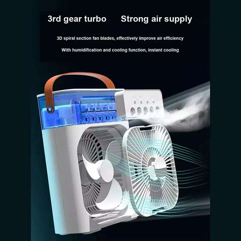 3-in-1 Air Humidifier Cooling USB Fan with LED Night Light - Minihomy