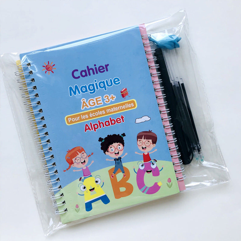 English Calligraphy Practice Board for Kids: French, German, Painting, Magic Stickers, Copy Control Pen - Minihomy