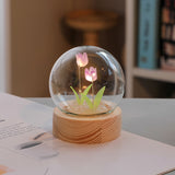 Artificial Tulip Flower Night Light - Handmade DIY LED Lamp for Bedroom Decor - Minihomy