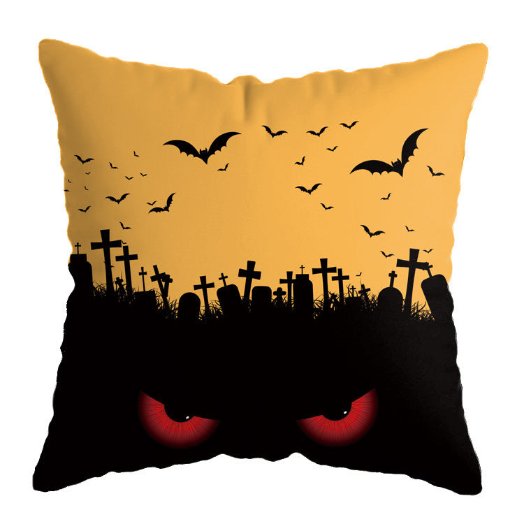 Linen Skull Halloween Pillow Cover - Minihomy