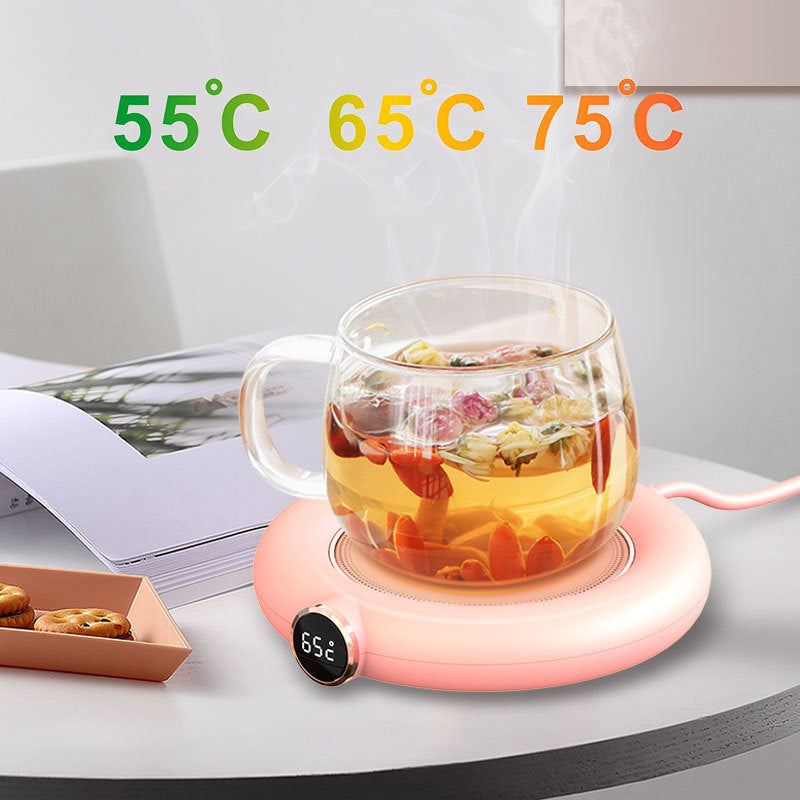 USB Heated Mug Warmer with LED Display & 3 Temps - Home Office Desk