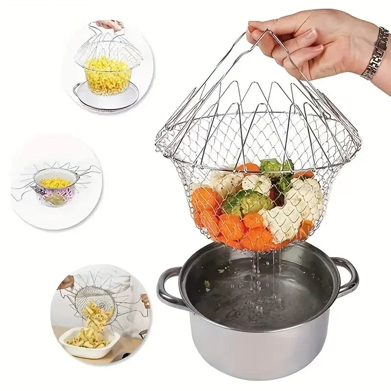 Stainless Steel Deep-Fried Noodle and French Fries Drain Basket