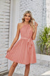 Halter Strapless Dresses For Women Solid Pleated Skirt Summer Beach Sundress - Minihomy