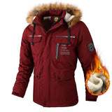 Men's Casual Hooded Jacket Parka Autumn And Winter Warm Solid Color Windproof Coat - Minihomy