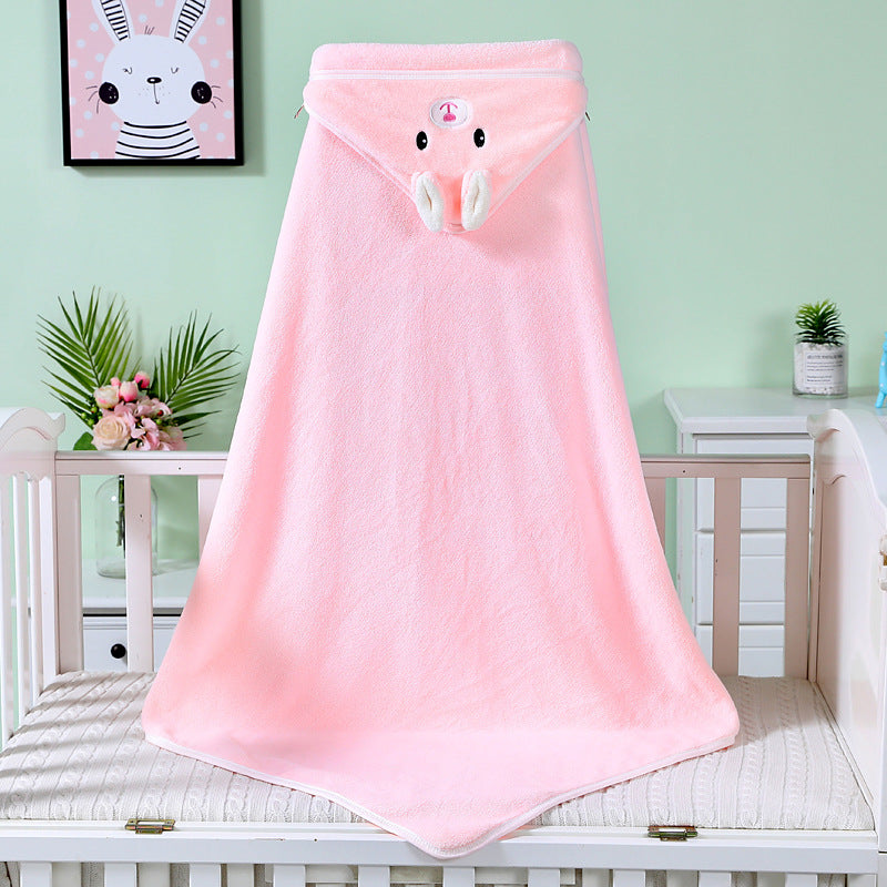 Coral Fleece Baby Bath Towel Bathrobe: Cozy Comfort for Little Ones - Minihomy