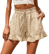 Women's Chiffon Print Casual Pocket Shorts