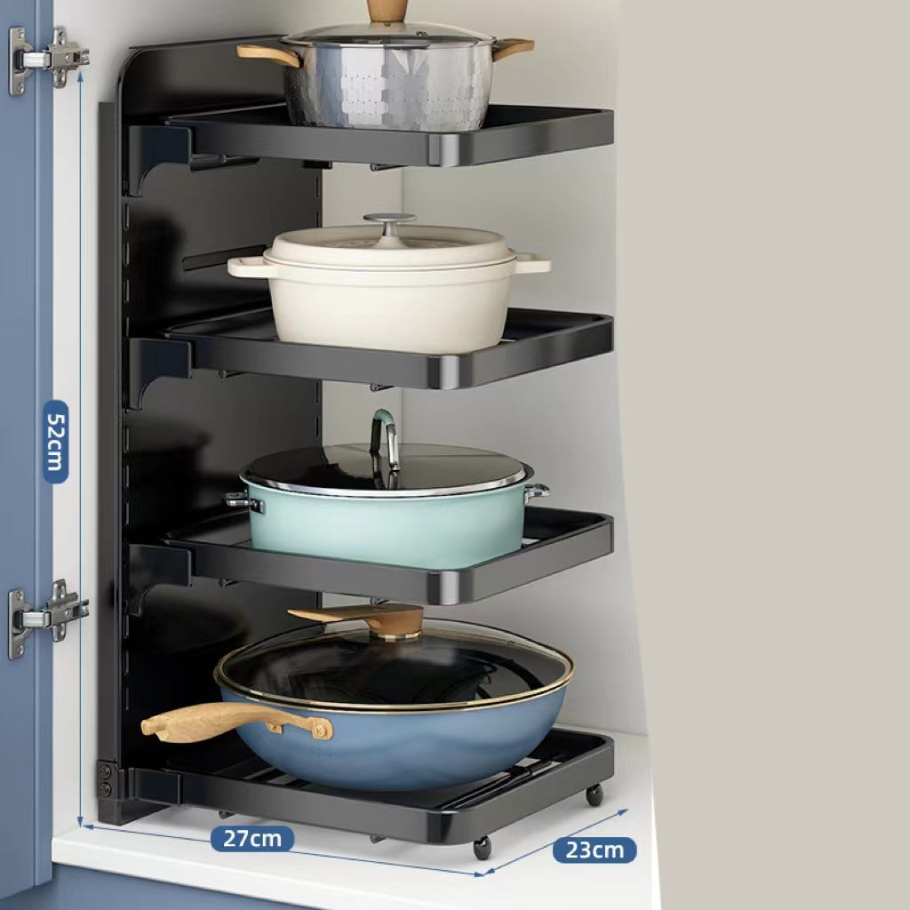 Kitchen Pot Rack Multi-layer Shelving Pot Under The Sink Cabinet Layered Storage - Minihomy