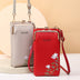 Flower Embroidery Phone Bag With Lock Buckle Outdoor Long Wallet Fashion Shoulder And Crossbody Bags - Minihomy