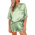 Pajama Set Short Sleeve Sleepwear Women Home Clothing - Minihomy