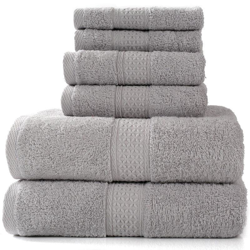 Home Simple Cotton Absorbent Towel Bath Towel 6-Piece Set: Fashionable Simplicity for Your Home - Minihomy