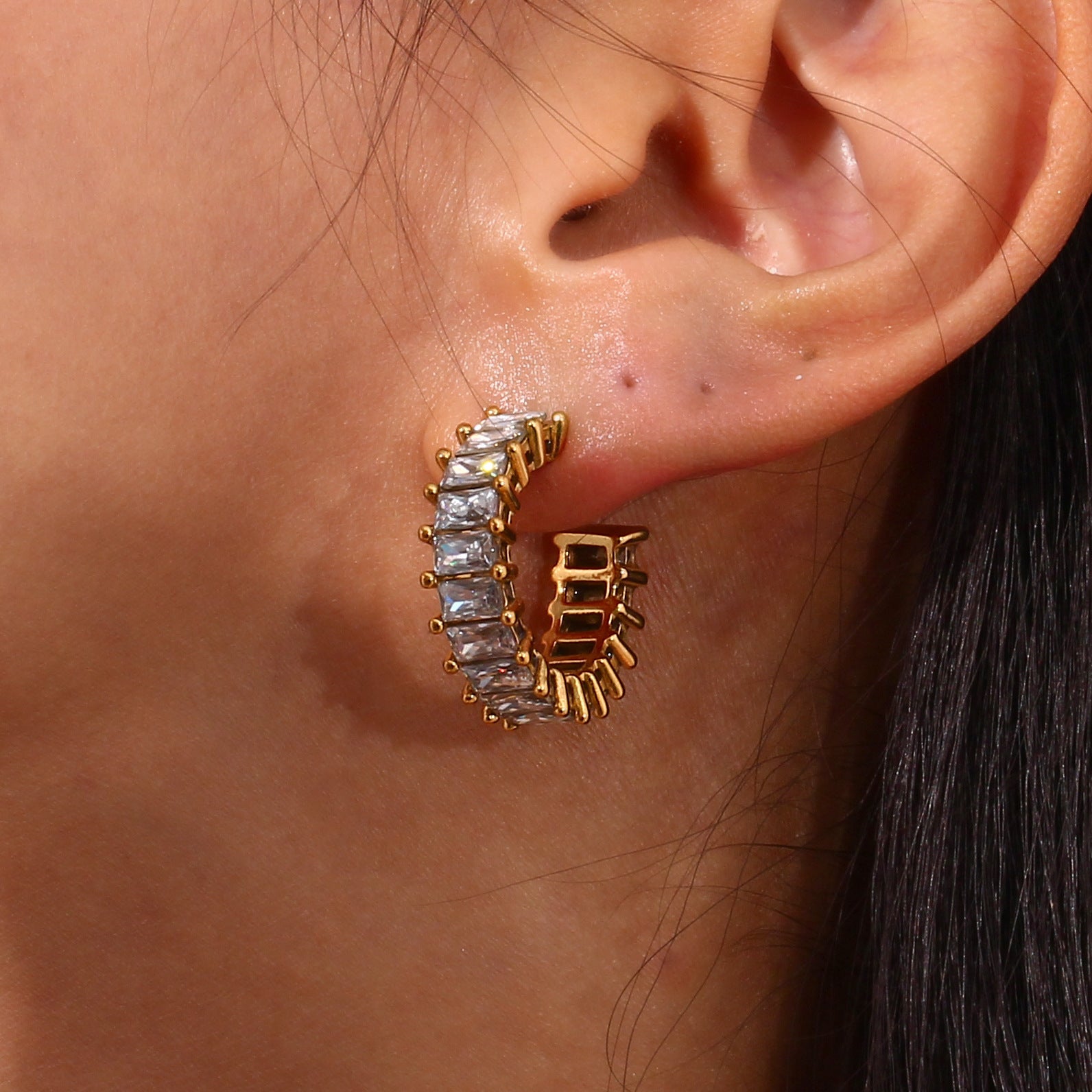 Popular Inlaid Zirconium Earrings: Elevate Your Style with Light Luxury - Minihomy