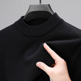 Half Turtleneck Thermal Young and Middle-Aged Casual Solid Color Sweater - Minihomy