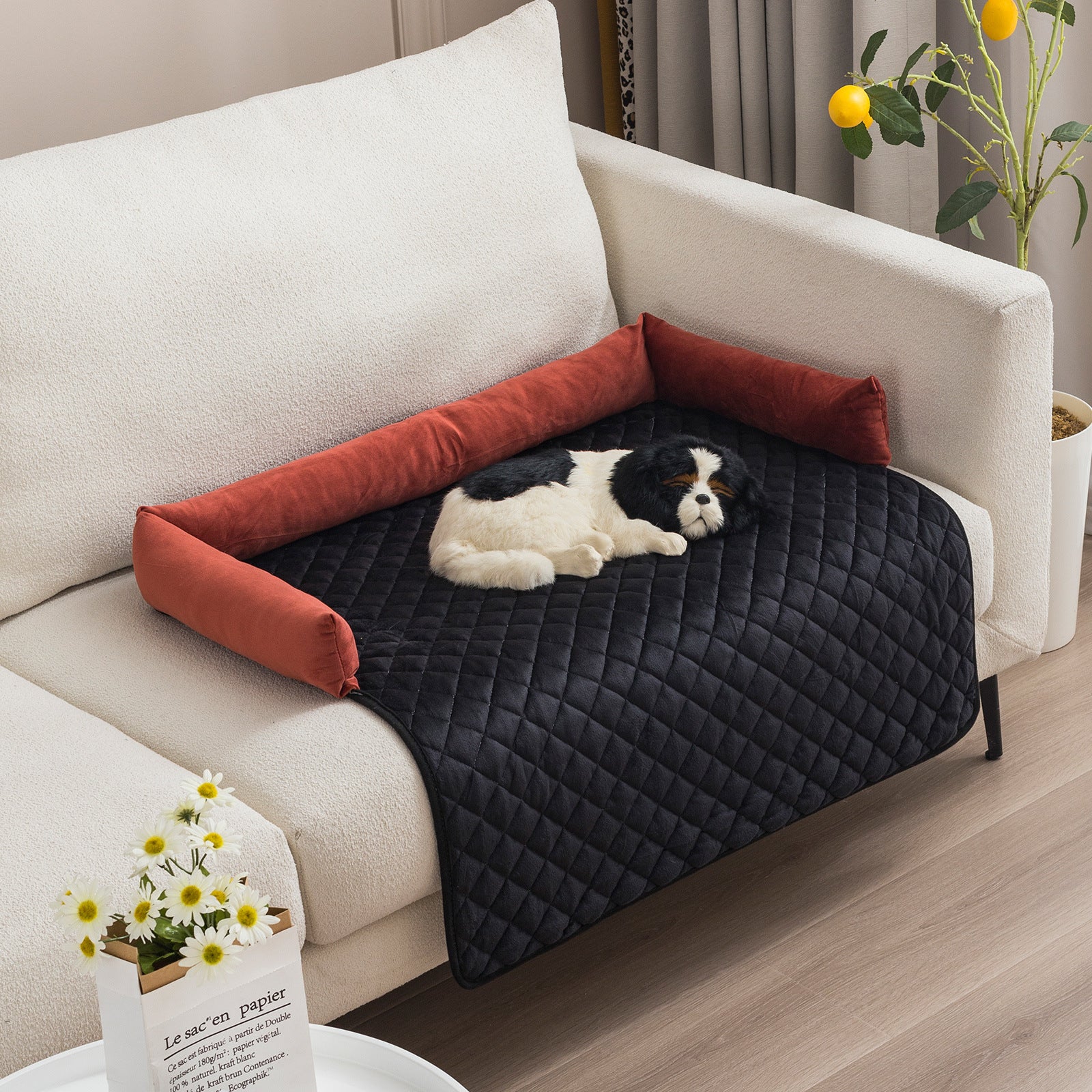 Warm and Cozy Pet Sofa Bed for Large Dogs - Furniture Protector and Cushion