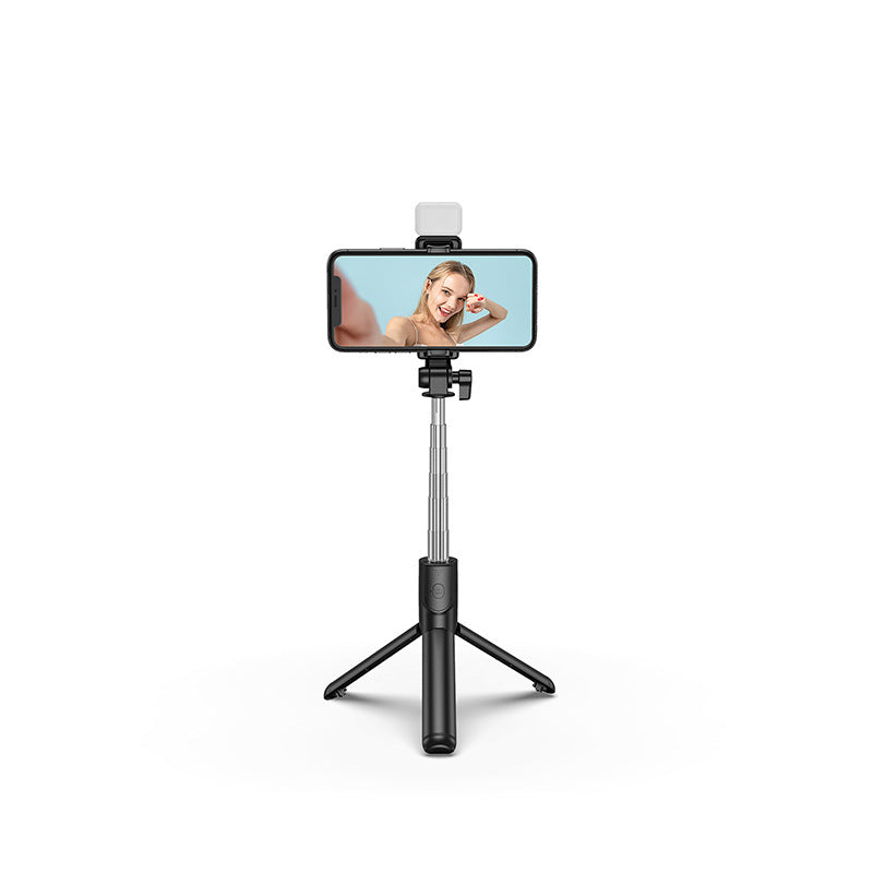 Bluetooth Fill Light Selfie Stick with Integrated Tripod Phone Holder - Minihomy