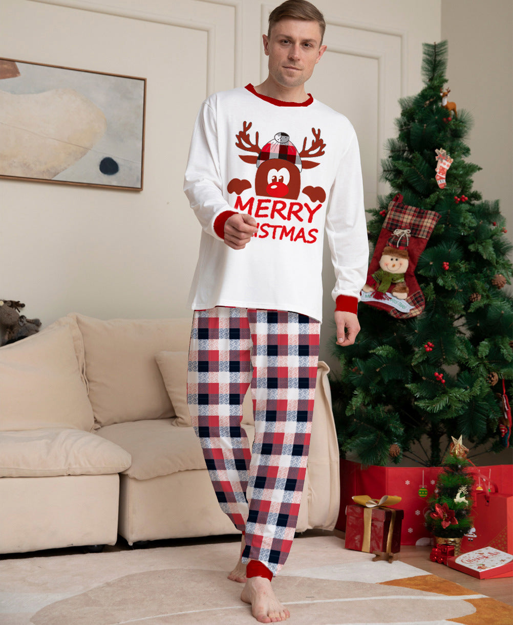 Plaid Deer Christmas Parent-child Pajama Suit - Minihomy