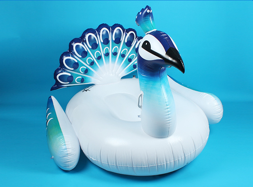 Giant Peacocks Pool Float Inflatable Mattress For Beach Swimming Ring - Minihomy