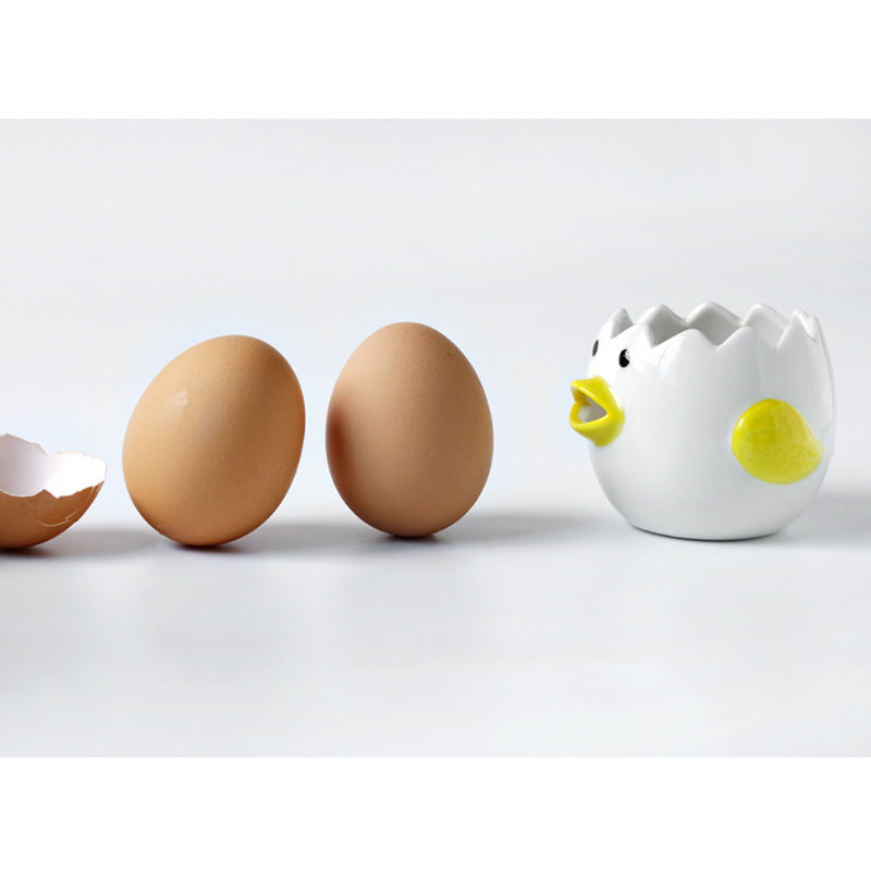 Cute Chicken Ceramic Egg White Separator - Practical Kitchen Tool - Minihomy