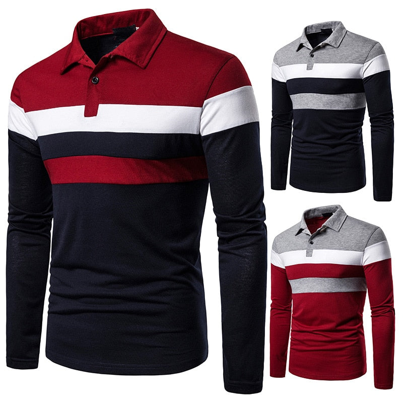 Men's POLO Tri-Color Sweatshirt - Minihomy