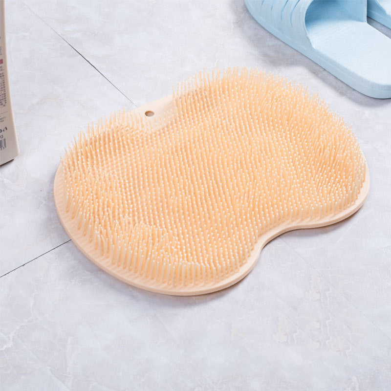 Silicone Back Massage Brush with Suction Cups - Body Scrubber, Foot Rub, Bath Mat, Bathroom Tool