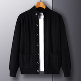 Young And Middle-aged Thick Knit Cardigan Retro Jacquard Loose-fitting Sweater Jacket