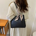 Contrast Color One Shoulder Underarm Tote Big Bag Korean Style Fashion Crossbody - Minihomy