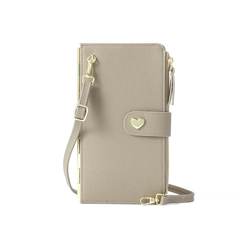 Mobile Phone Bags With Transparent Touch Screen Love Buckle Long Wallet Women Multifunctional Crossbody Shoulder Bag - Minihomy