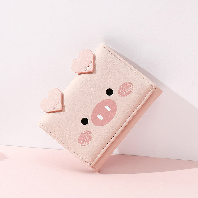 Cute Cartoon Lady Trifold Wallet for Women