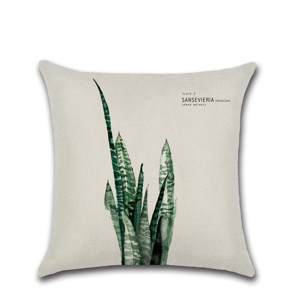 Plain and elegant flax leaf pillow - Minihomy