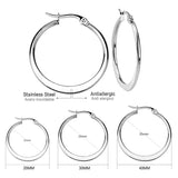 Fashion Simple Round Geometric Stainless Steel Love Heart Hoop Earrings - Minihomy