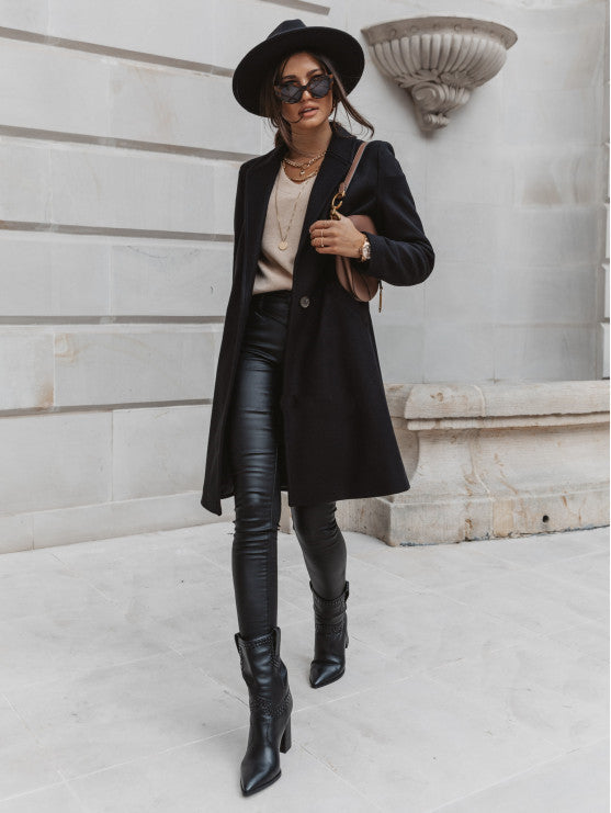 Winter wool slim coat