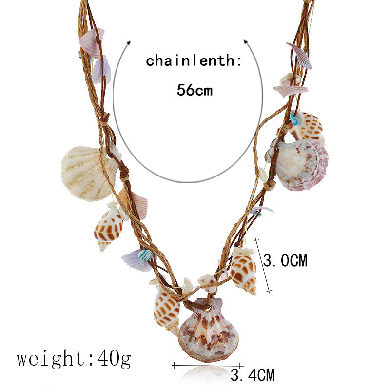 Handmade shell short clavicle necklace - Minihomy