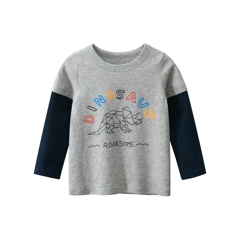 Baby clothes children's long-sleeved T-shirt boys bottoming shirt - Minihomy