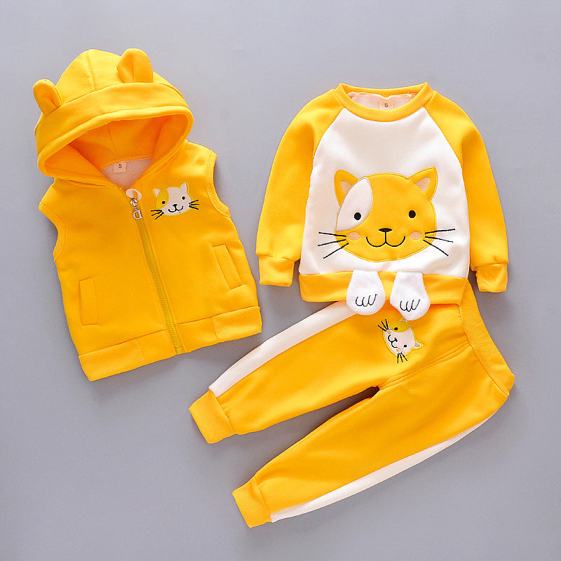 Children's thick three-piece suit - Minihomy