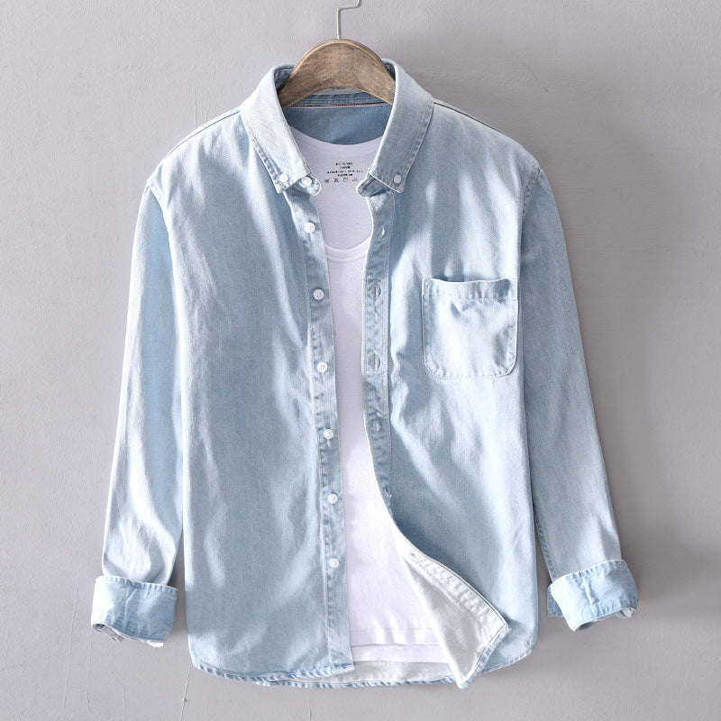 Men's Cotton Denim Shirt - Minihomy