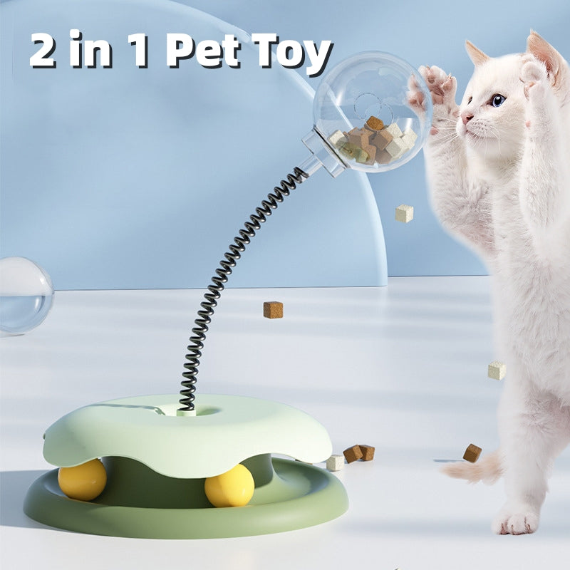 Interactive Leakage Food 2-in-1 Turntable Ball Toy for Cats - Funny Training Toy - Minihomy