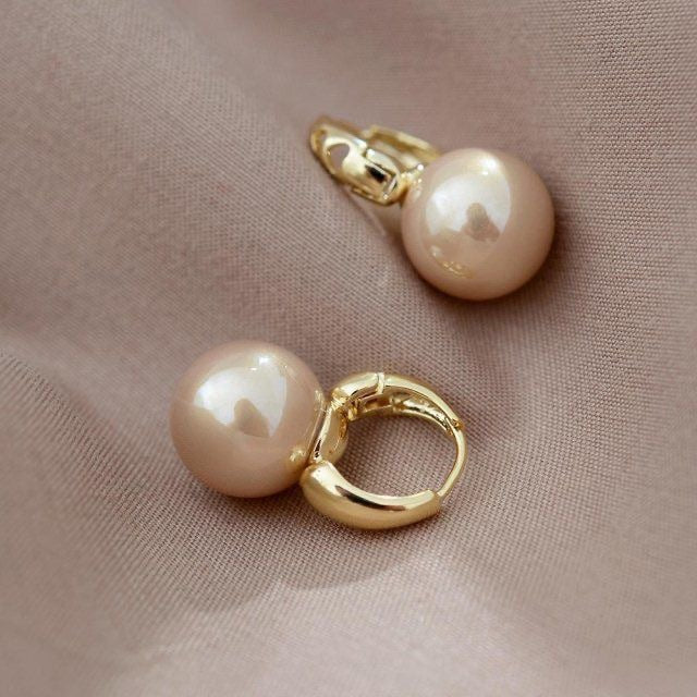 Large Pearl Earrings Simple Double-sided Ear Clip - Minihomy