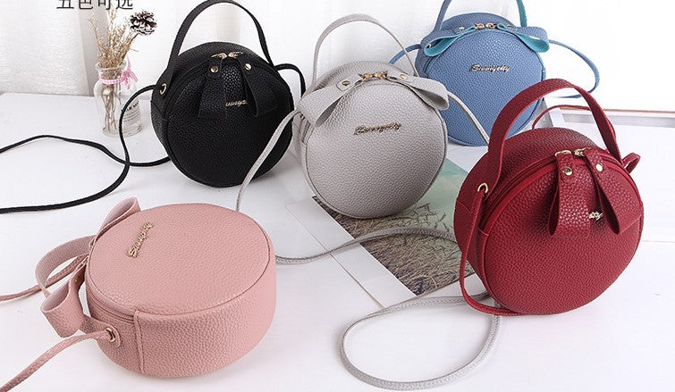 Circular Design Fashion Women Shoulder Bag Leather Women's Crossbody Messenger Bags Ladies Purse Female Round Handbag - Minihomy