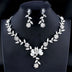 Golden Zircon Jewelry Set Bridal Necklace Earrings Wedding Two-piece Set - Minihomy