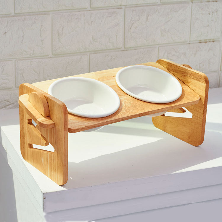 Bamboo Double Bowl Frame: Single or Double Serving Tray - Minihomy