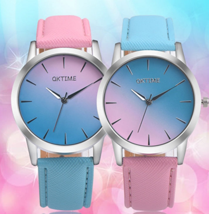 Casual Retro Rainbow Design Watch Women Analog Quartz Wristwatches Clock   Elegant Lady Wristwatch Woman Time - Minihomy