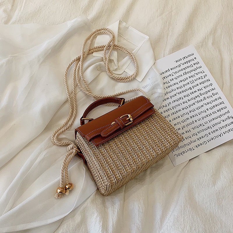 Fashion style shoulder bag women straw woven bag - Minihomy