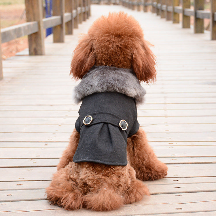 Pet Products Bipedal Solid Color Dog Autumn Winter Coat - Minihomy