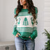 Christmas Sweater Cute Elk Geometric Print Knitted Sweater Women Winter Tops Clothes - Minihomy