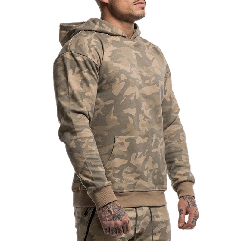 Men's Camouflage Hoodie Sportswear Gym Fitness Pullover - Minihomy